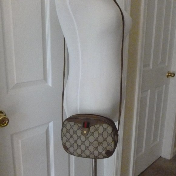 Gucci GG Web Coated Canvas Striped Crossbody Bag - Picture 11 of 14